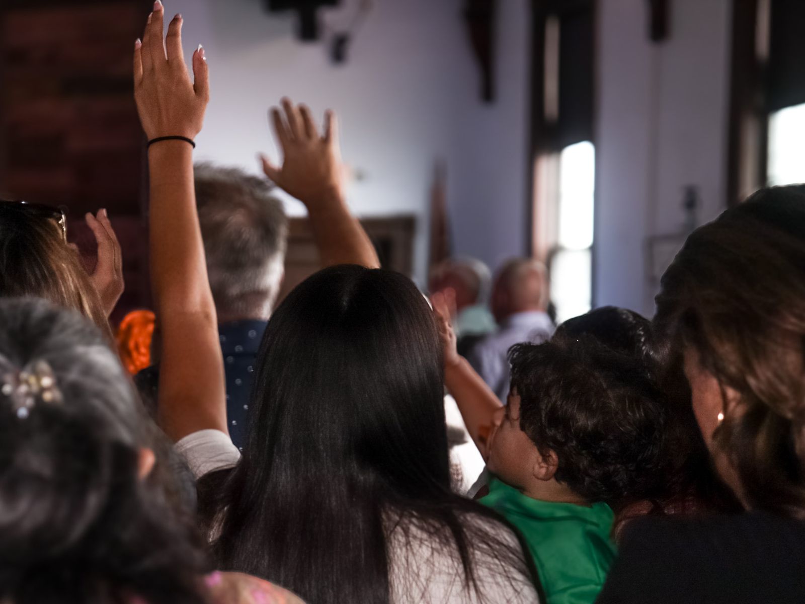 Moms and little ones worshiping together